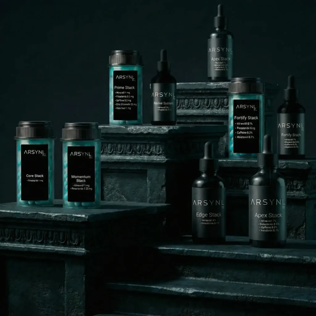 “Arron Glysch hair restoration routine steps” “Clinically guided hair regrowth therapy with ARSYNL Rx” “Before and after hair restoration results” “Finasteride and Minoxidil hair regrowth medications” “Microneedling for scalp stimulation and hair growth” “Medical-grade hair restoration topicals and serums” “Biotin-rich shampoo for hair follicle health” “Zinc and folic acid supporting healthy hair growth” “DHT-blocking medications for hair loss prevention” “Telemedicine hair restoration consultation with ARSYNL Rx”